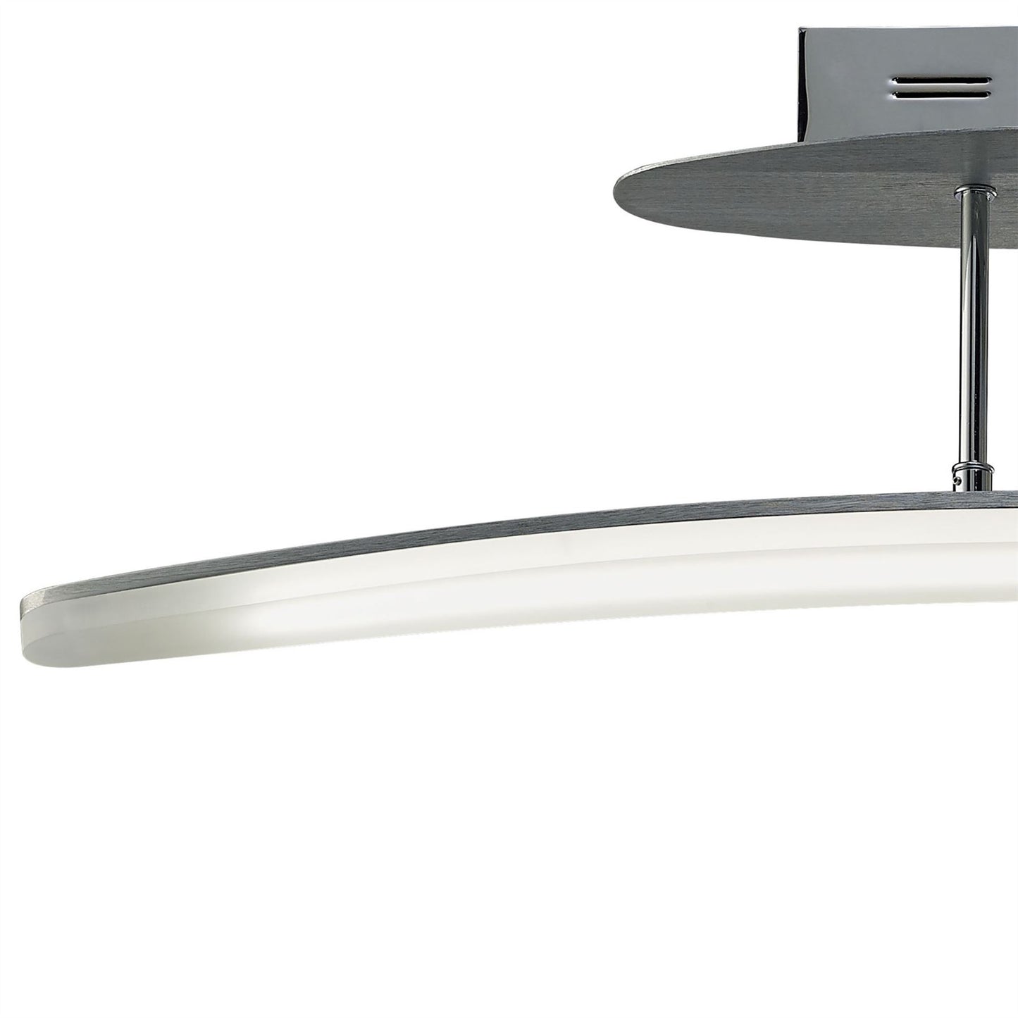 Mantra M4083 Hemisferic Linear Semi Ceiling 20W LED 70cm Bar 3000K, 1800lm, Satin Aluminium/Frosted Acrylic, 3yrs Warranty - M4083 Ceiling