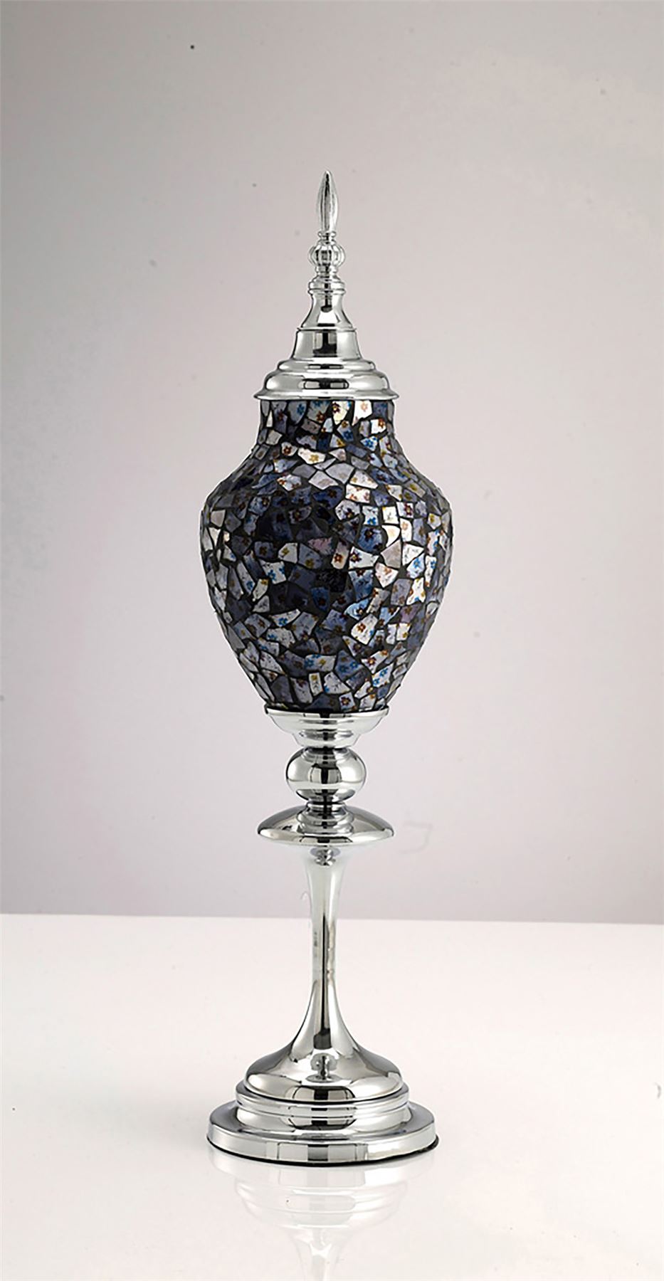 Diyas Home (DH) Myra Mosaic Ornament Large Blue/Silver Mosaic