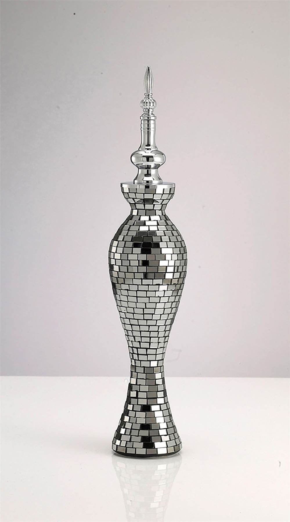 Diyas Home (DH) Anika Mosaic Ornament Large Silver Mosaic