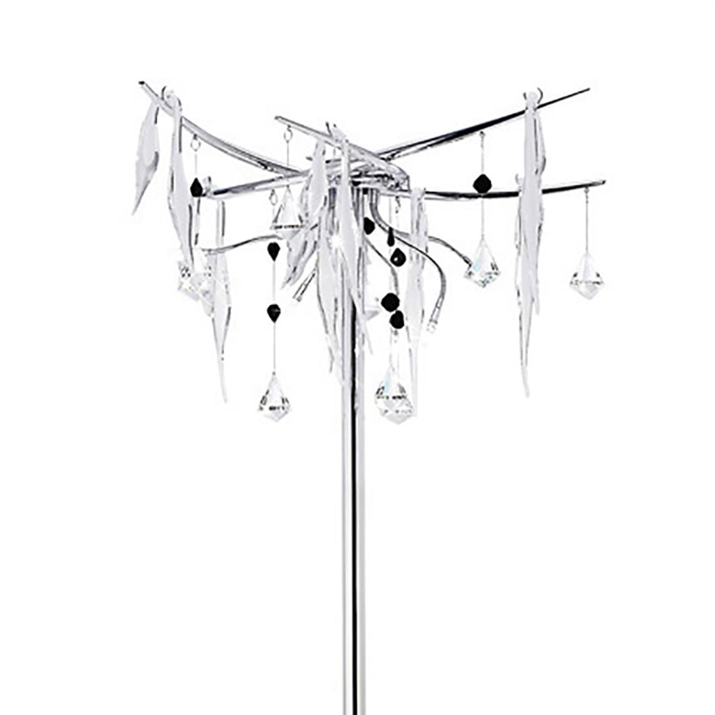 Diyas Cygnet Floor Lamp 6 Light G4 Polished Chrome/White Glass/Crystal, NOT LED/CFL Compatible Item Weight: 15kg