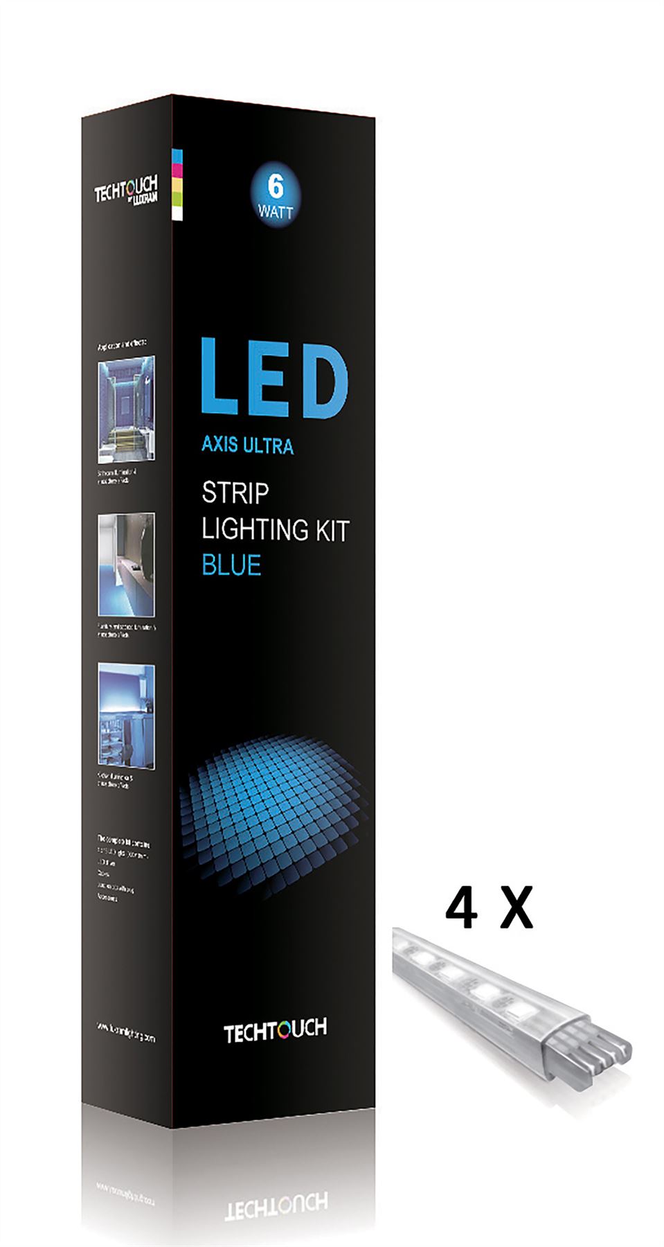Techtouch Axis Ultra Blue Kit 4x18 LED Rigid Strips (6W) Strip