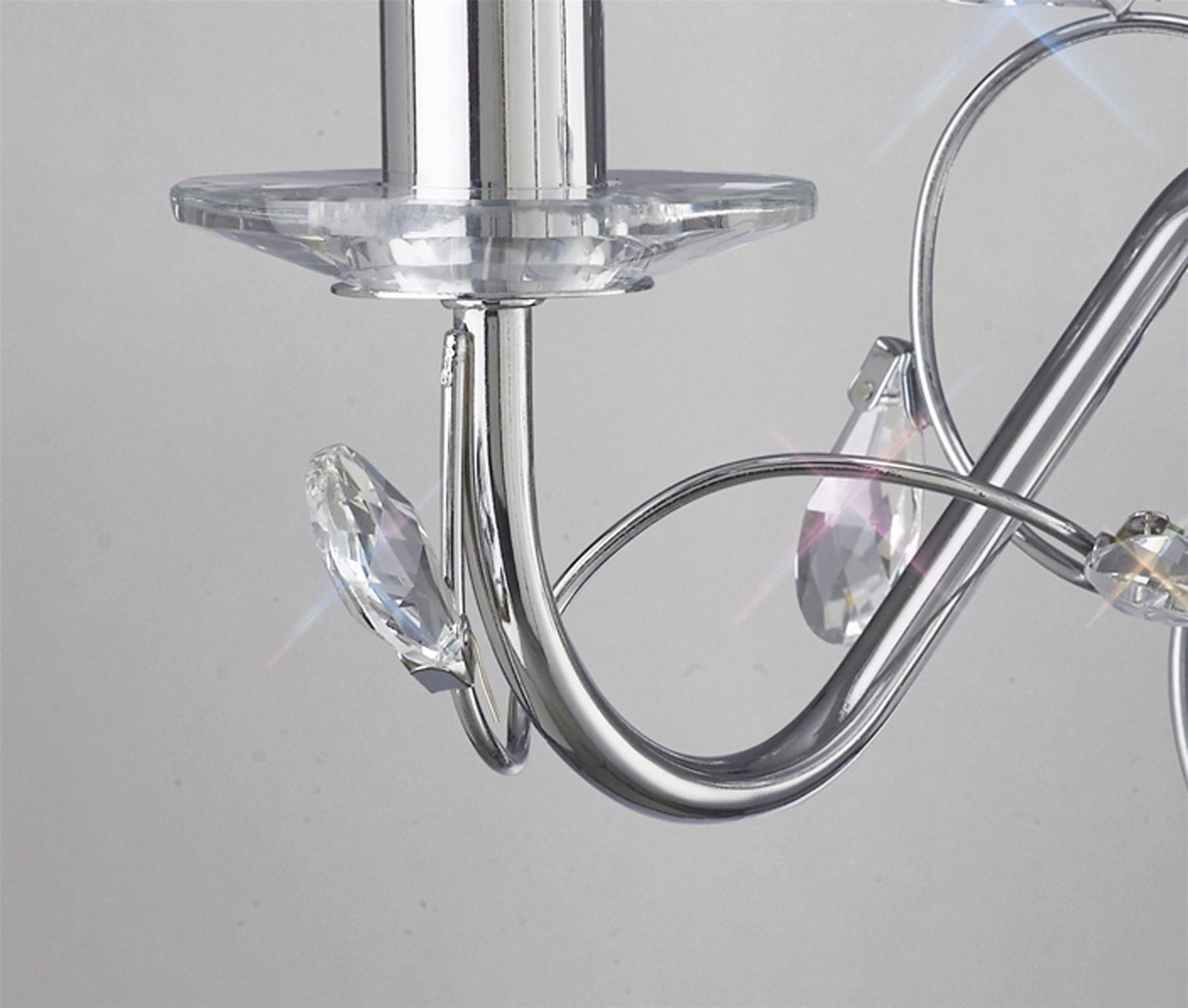 Diyas Willow Wall Light WITHOUT SHADE 2 Light E14 Polished Chrome/Crystal