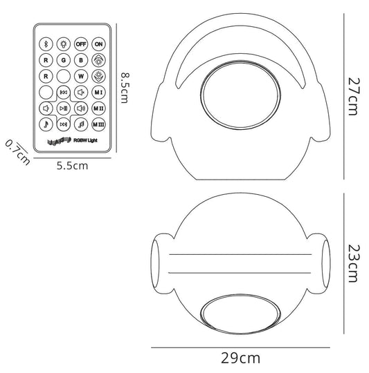 Mantra M3696 Wazowsky IP44 Portable 3W Speake, 120lm, 3W LED RGBW Lamp Bluetooth Connection/Remote Control, 2yrs Warranty