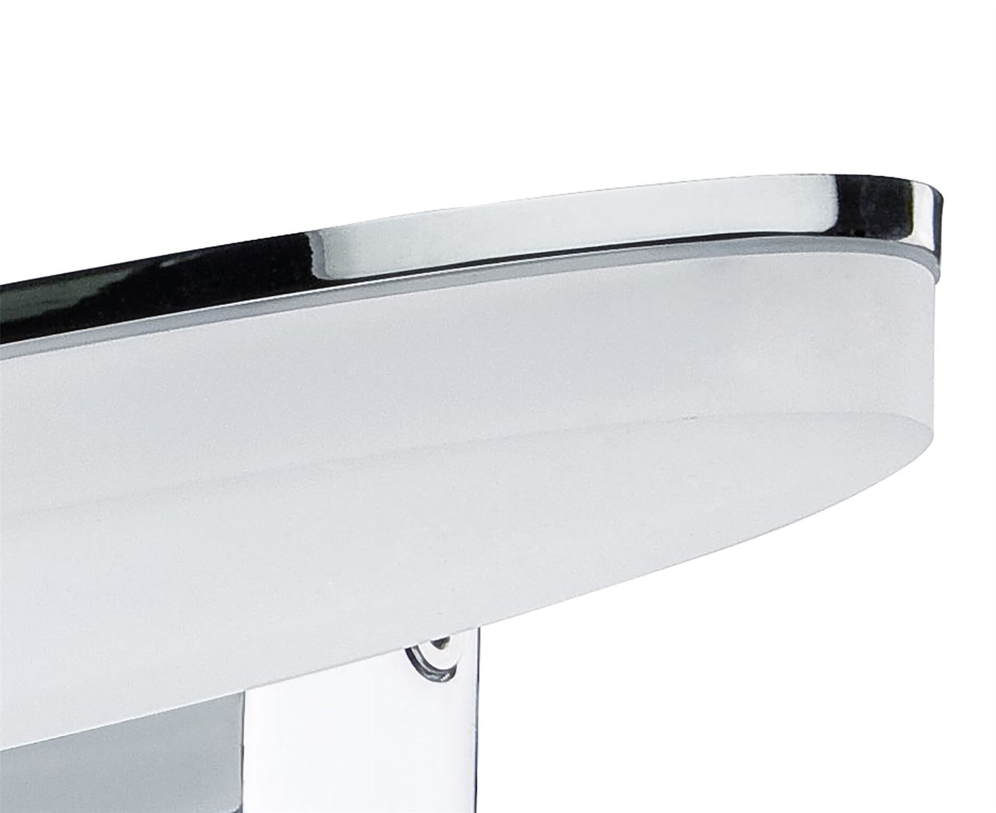 Mantra Fusion Ola Wall Light 6W LED Oval 3000K IP44, 450lm, Polished Chrome/Frosted Acrylic, 3yrs Warranty