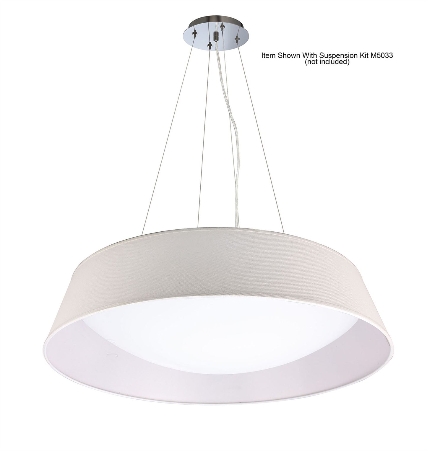 Mantra Nordica Plafones Nordica Flush Ceiling Light, 9 Light E27 Max 20W, 90cm, White Acrylic with Ivory White Shade, 2yrs Warranty