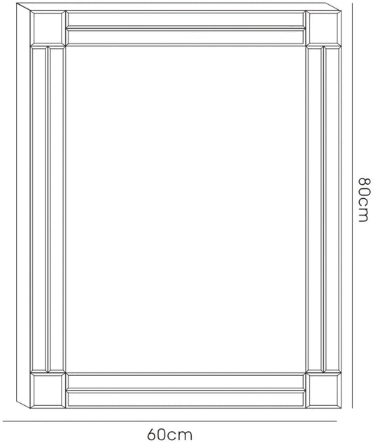 Diyas Home Matteo 60cm x 80cm Duel Cut Detailed Mirror (Can Only Be Shipped On A Pallet, Additional Charges May Apply.) Mirrors