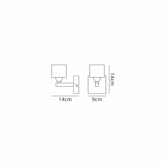 Mantra Cuadrax SN Cuadrax Wall Light 1 Light G9, Satin Nickel (0004029)