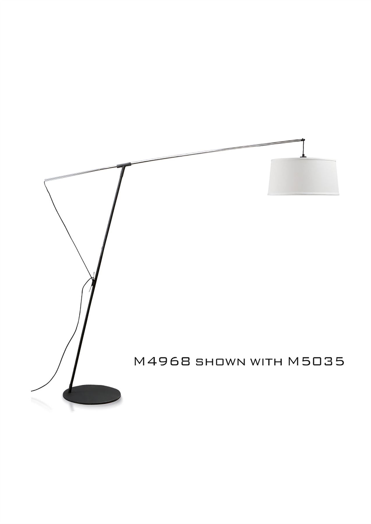 Mantra M4968 Nordica Floor Lamp E27 with Black Shade, Black/Polished Chrome - M4968/WS