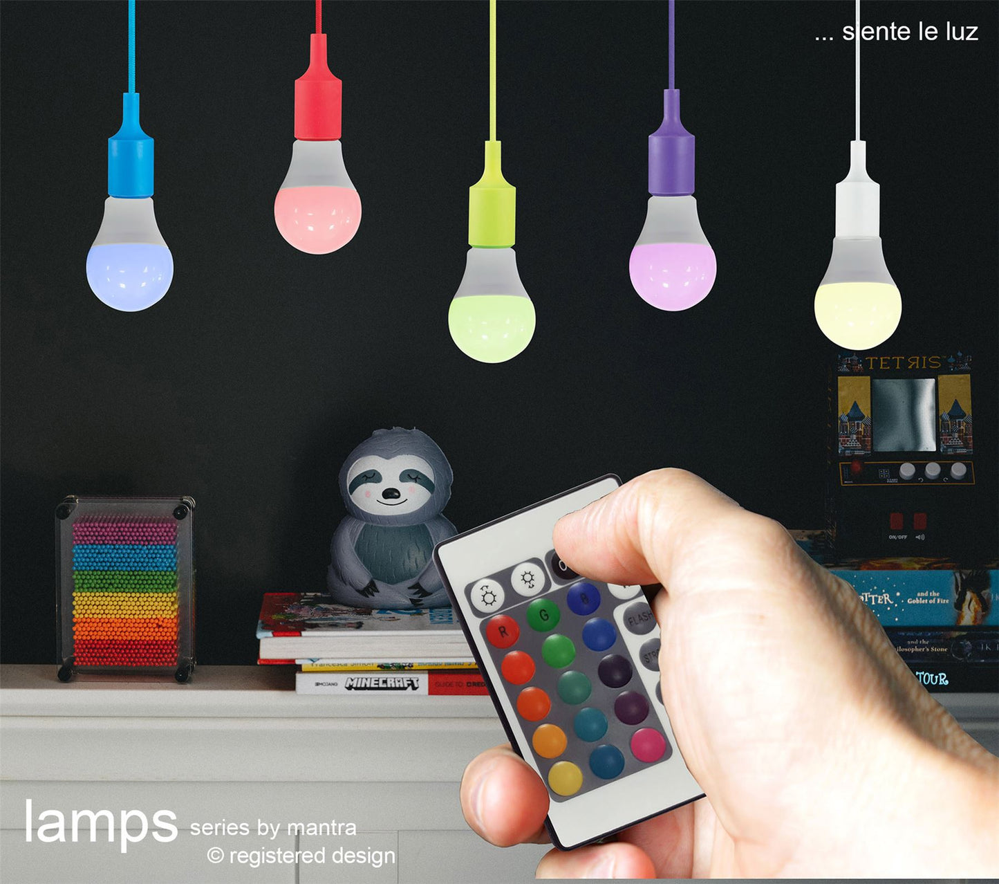 Mantra Fusion Lamps Dimmable LED GLS E27, 7.5W RGB with Remote Control
