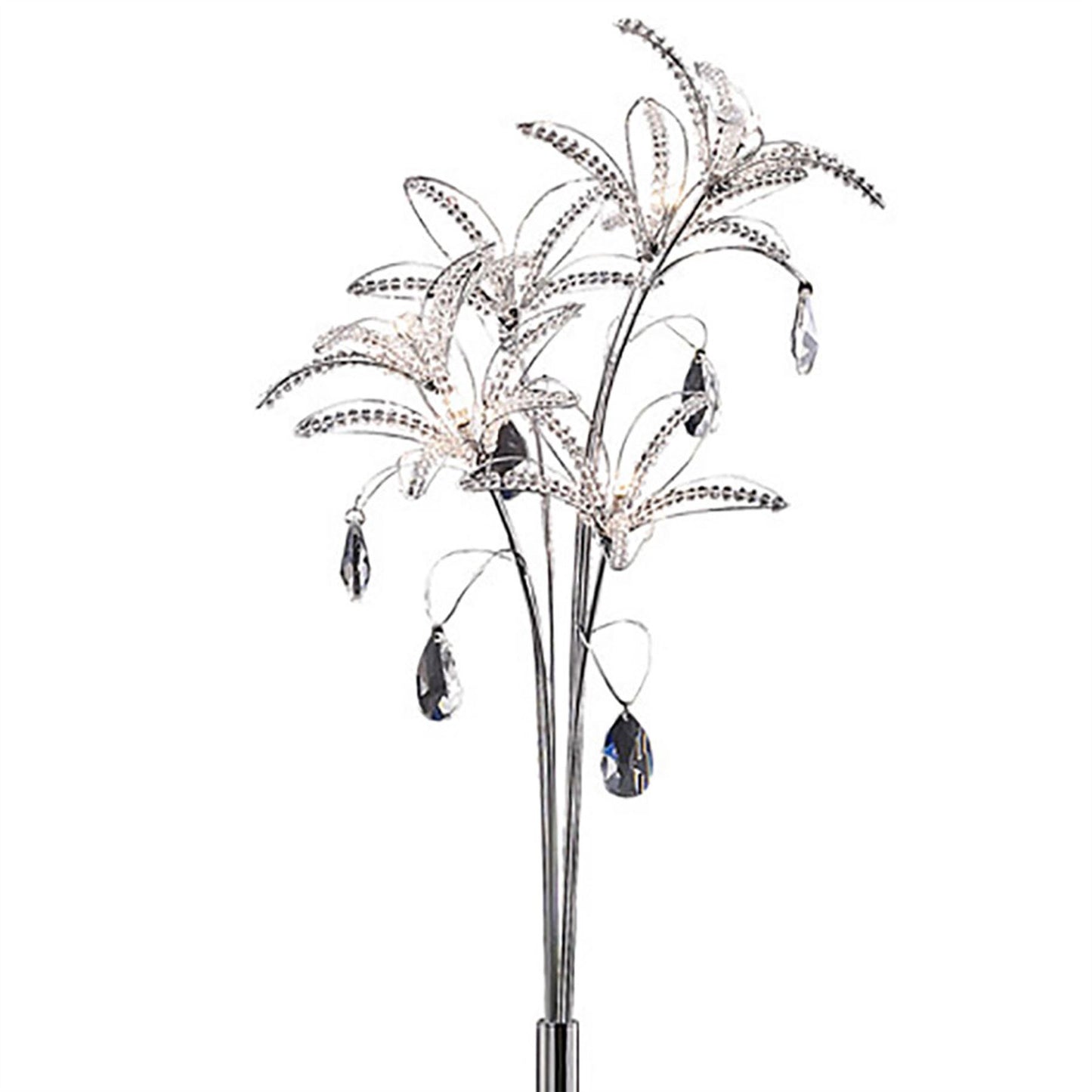 Diyas Kenzo Floor Lamp 6 Light G4 Polished Chrome/Crystal, NOT LED/CFL Compatible