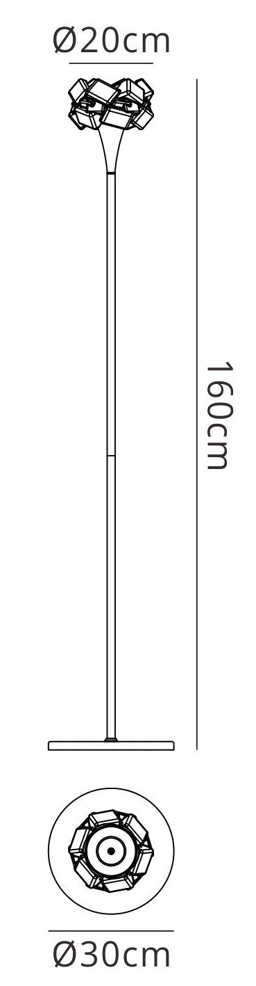 Mantra M3969 Artic Floor Lamp 1 Light E27, Polished Chrome