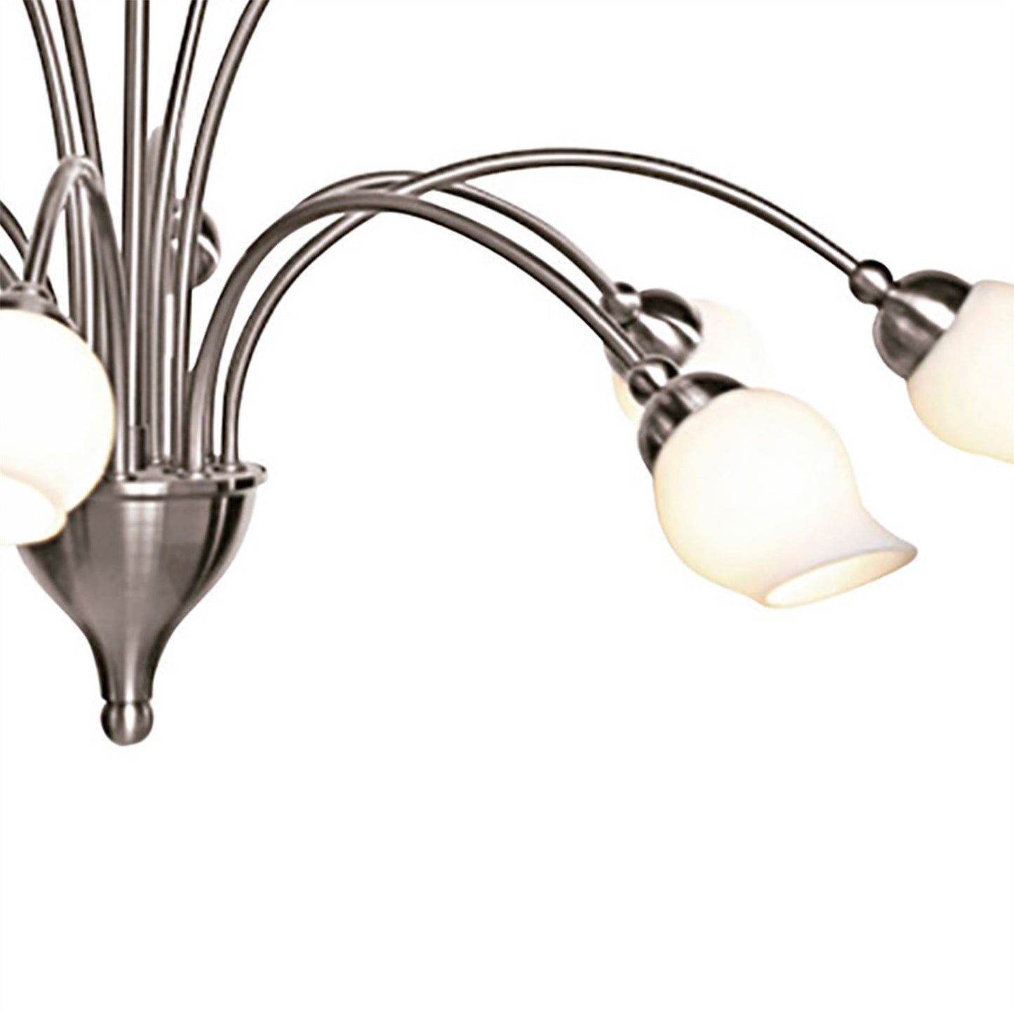 Diyas Rimini 69cm 12 Light G9 Satin Chrome/Opal Glass Ceiling Pendant Light Fitting