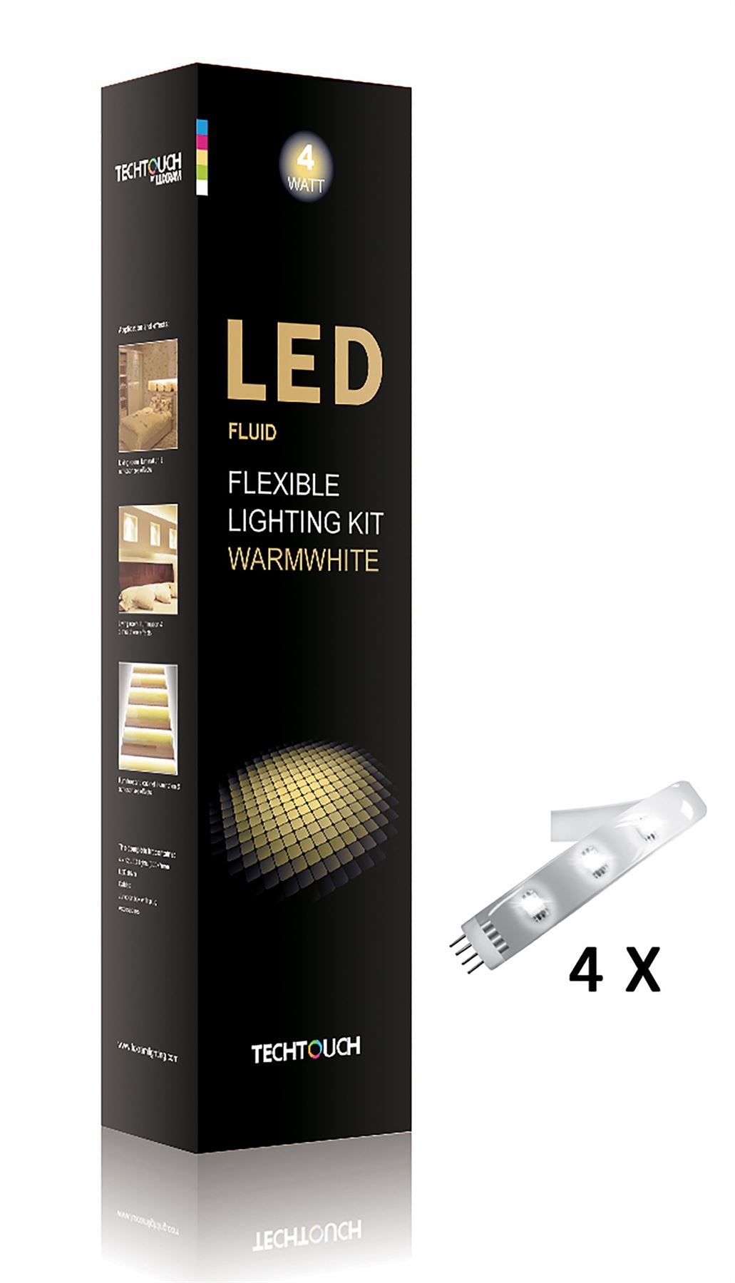 Techtouch Fluid Warm White Kit 4x12 LED Flexible Strip (4W) Strip