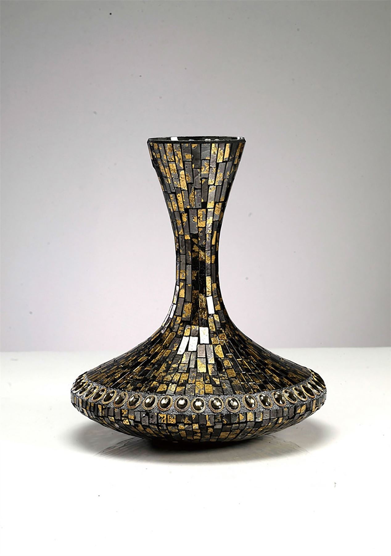 Diyas Home (DH) Almira Mosaic Grecian Vase Large Brown/French Gold Mosaic