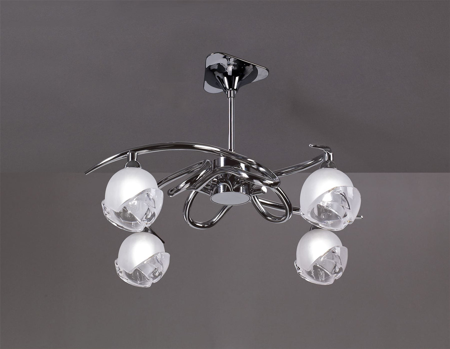 Mantra M0802 Fragma Telescopic Semi Flush Convertible 4 Light G9, Polished Chrome