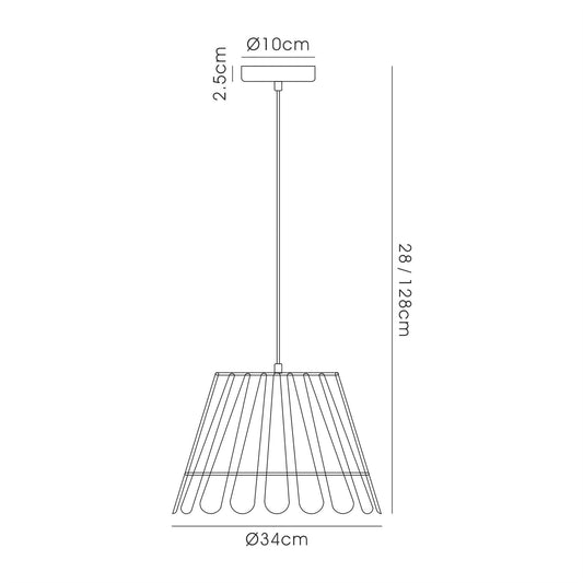 Deco Somerset Pendant 1 Light E27 White/Polished Chrome