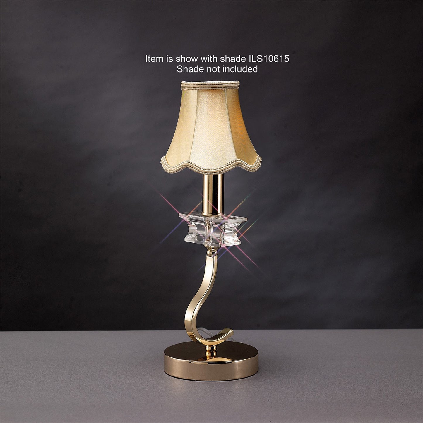 Diyas Nydia Crystal Table Lamp 1 Light E14 French Gold