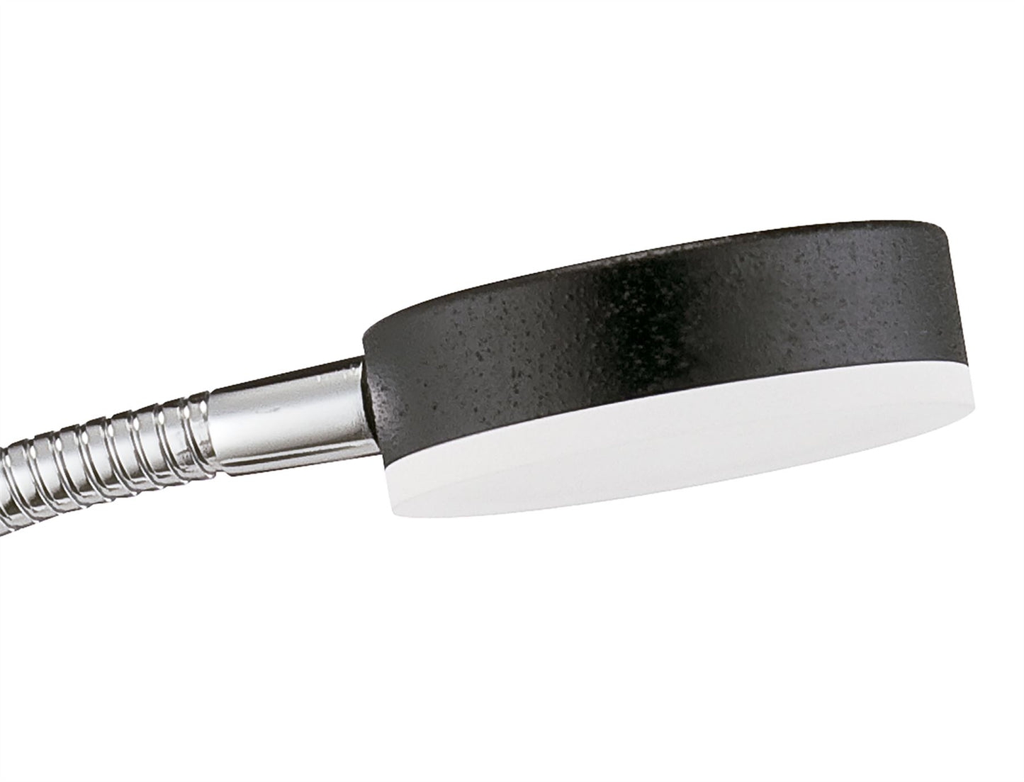 Mantra Fusion Tobias Table Lamp 1 Light 3W LED 3000K, 300lm, Matt Black/Frosted Acrylic/Polished Chrome, 3yrs Warranty