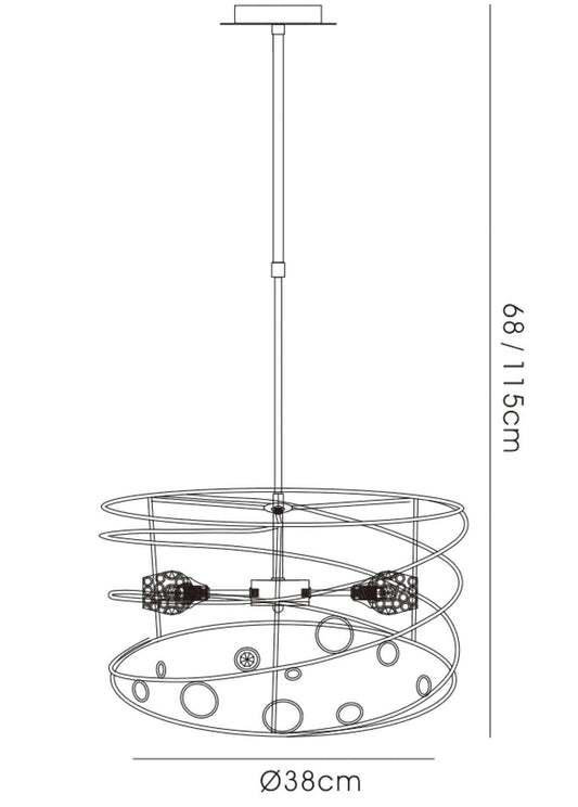 Diyas Sorrento 38cm Cylinder 3 Light G9 Polished Chrome/Crystal Ceiling Pendant Light Fitting