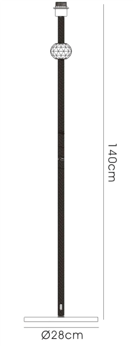 Diyas Elena Floor Lamp WITHOUT SHADE 1 Light E27 Polished Chrome/Crystal