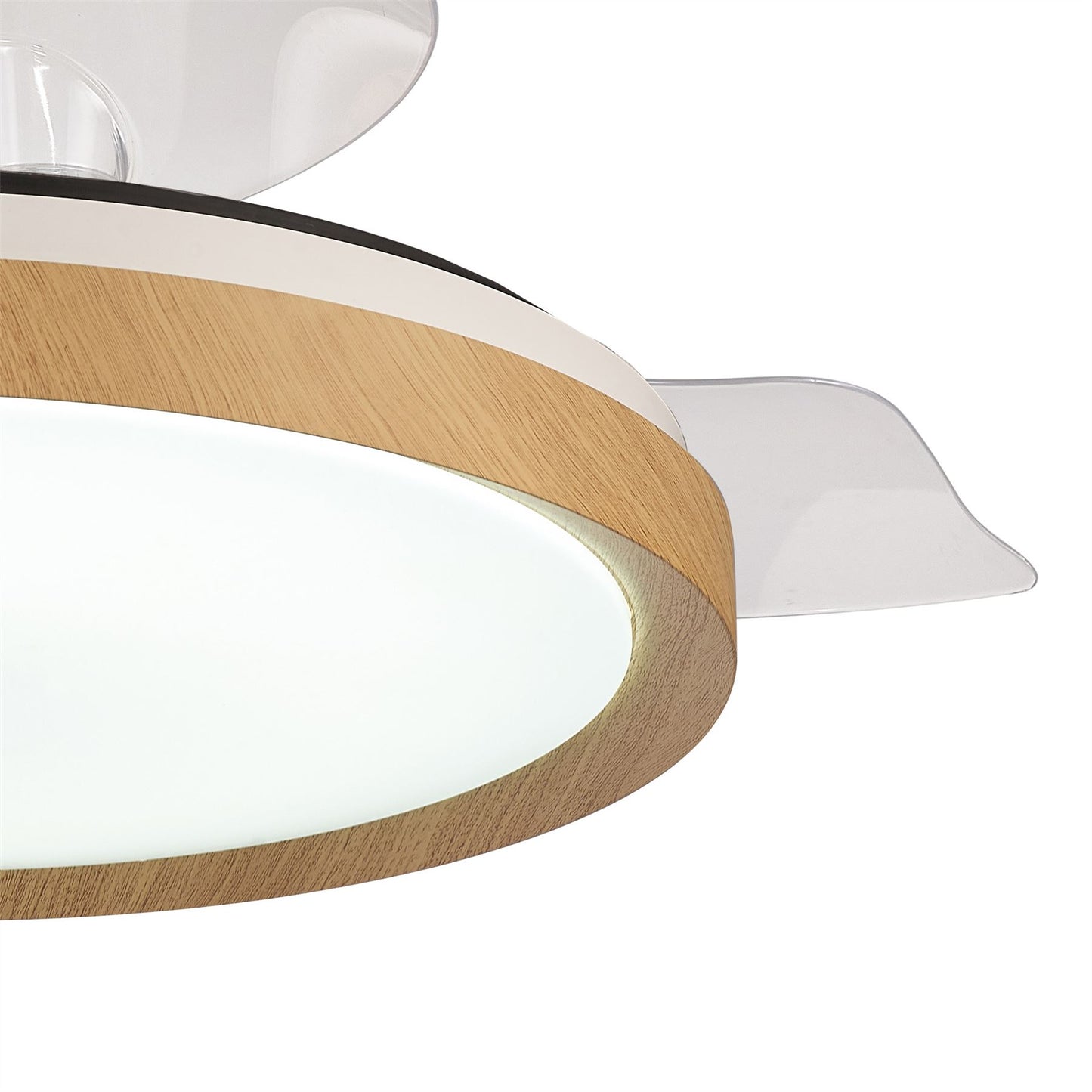 Mistral 51cm 50W LED Dimmable Ceiling Light With Built-In 28W DC Fan, 3000-6500K Remote Control, 3200lm, Wood, 5yrs Warranty