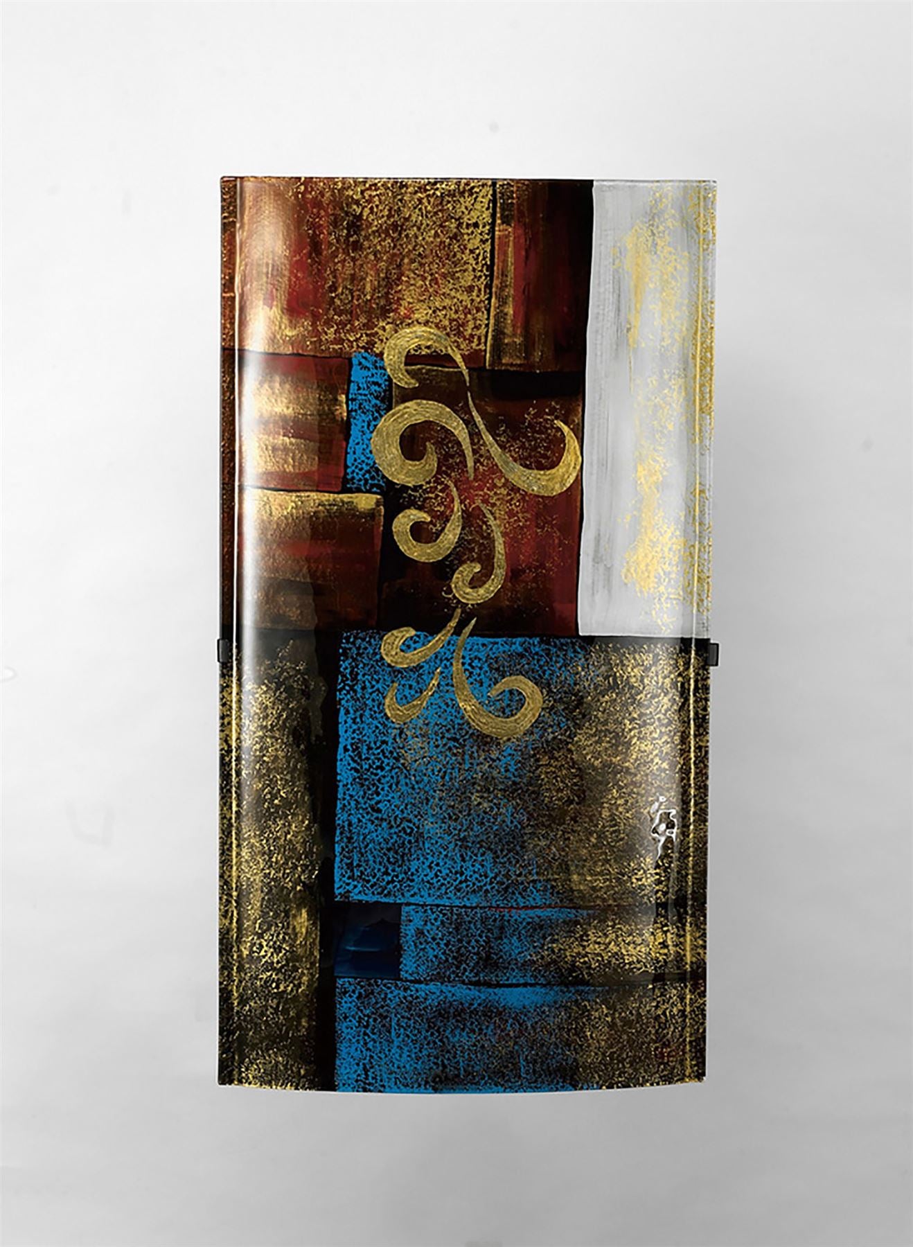 Diyas Home (DH) Delphia Glass Wall Light Art Brown/Blue/Multi-Colour