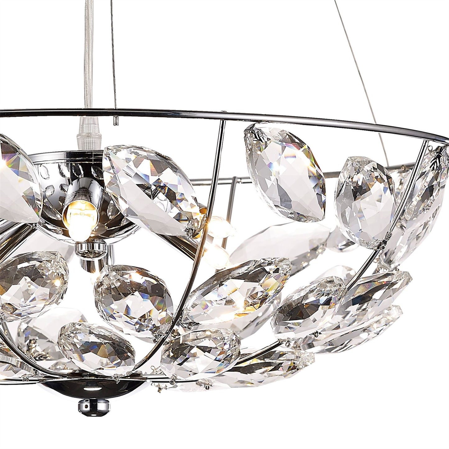Diyas Galilea 45cm 6 Light G9 Polished Chrome/Crystal Ceiling Pendant Light Fitting