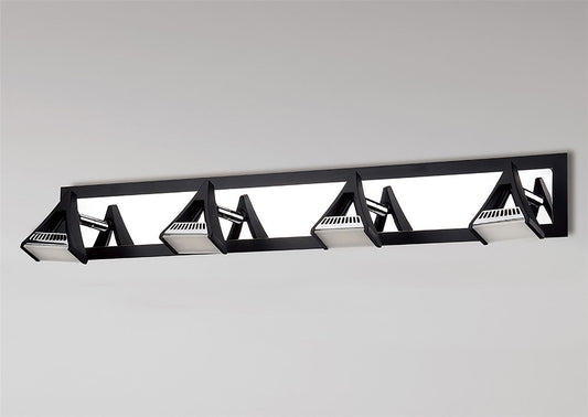 Mantra Fusion Filippo Linear Spot Light 4 Light LED 20W 3000K, 1750lm, Matt Black/Polished Chrome, 3yrs Warranty