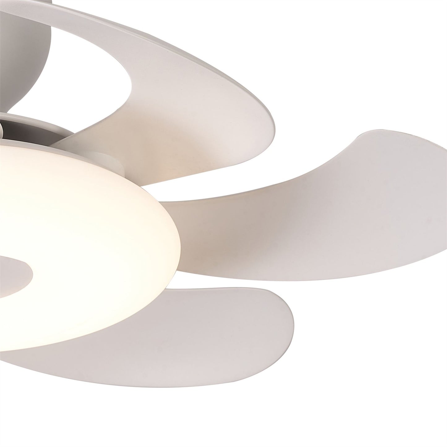 Flowers 50cm 24W LED Dimmable Ceiling Light With Built-In 25W DC Reversible Fan, Remote Control 2700-5000K, 2900lm, White
