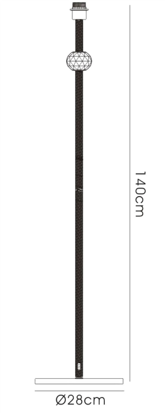 Diyas Elena Floor Lamp without Shade 1 Light E27 Black Chrome/Crystal