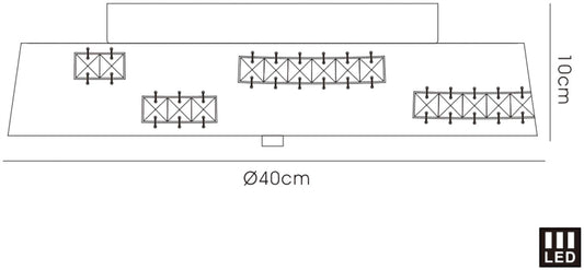 Diyas Phoenix 40cm Flush 18W LED 4000K White/Crystal Crystal Ceiling Light Fitting