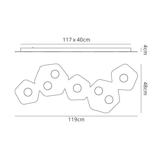 Mantra Area Linear Ceiling Light, 7 x GX53 (Max 9W, Not Included), Sand White