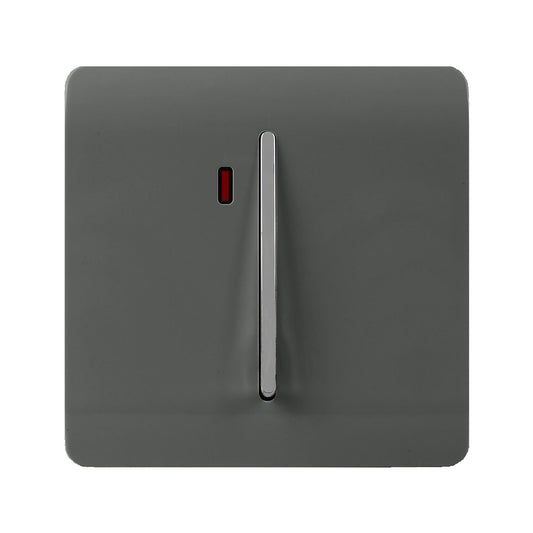 Trendi Artistic Modern Glossy 45 A Tactile Light Switch & Neon Insert Charcoal
