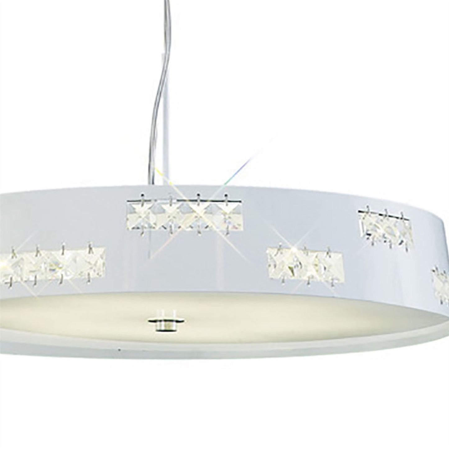 Diyas Phoenix 40cm 18W LED 4000K White/Crystal Ceiling Pendant Light Fitting