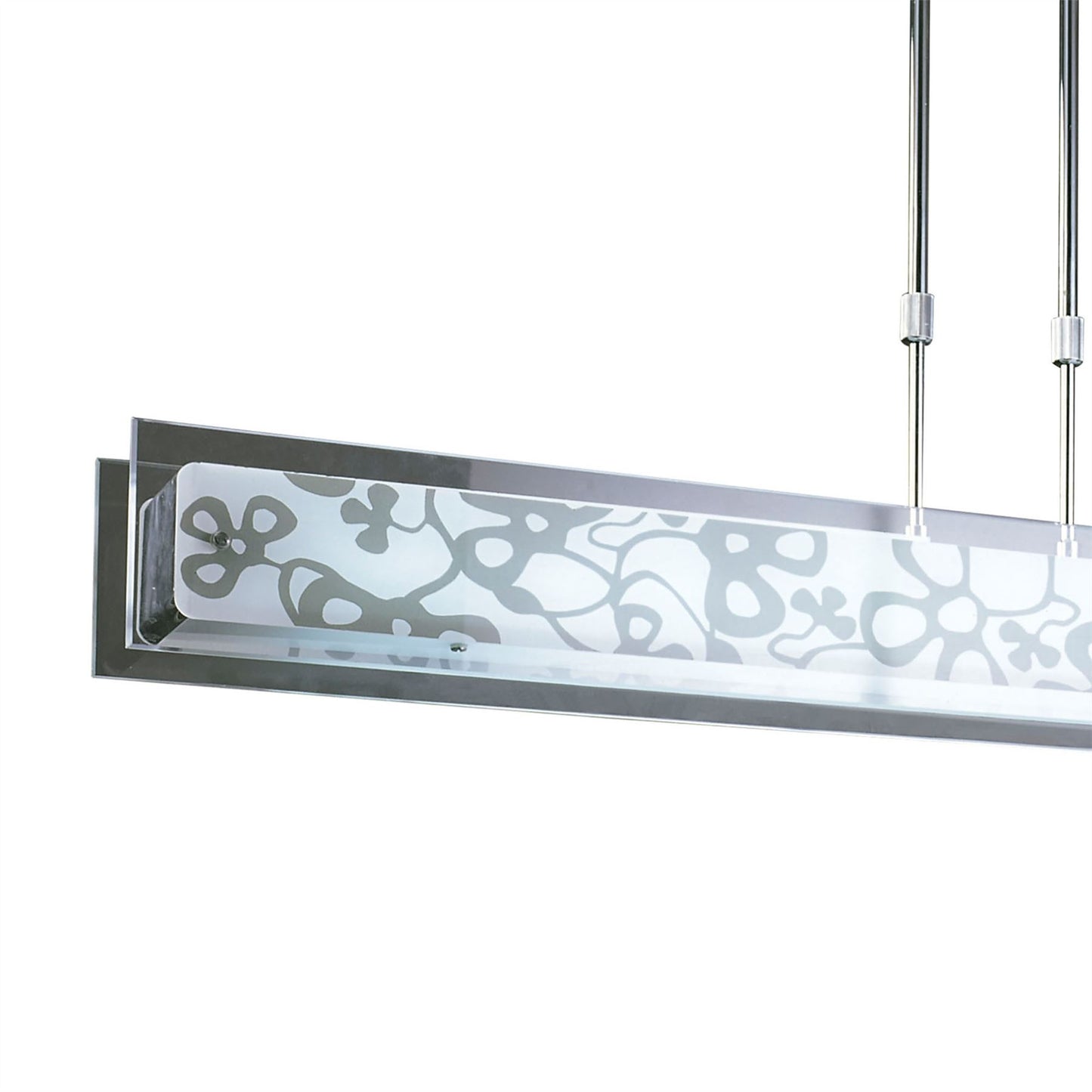 Mantra Euphoria Linear Pendant 2 Light T5, Polished Chrome, Opal White Glass, NOT LED, CFL Compatible