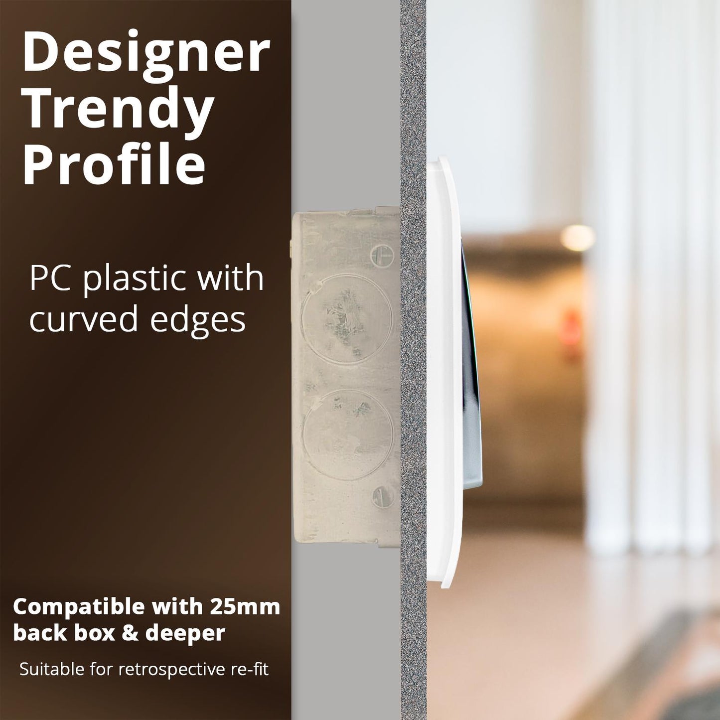 Trendi 1 Gang 2 Way 10A Modern Screwless Rocker Light Switch – Ice White (ART‑SS2WH)