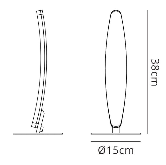 Mantra M4085 Hemisferic Table Lamp 6W LED 3000K, 540lm, Satin Aluminium/Frosted Acrylic, 3yrs Warranty