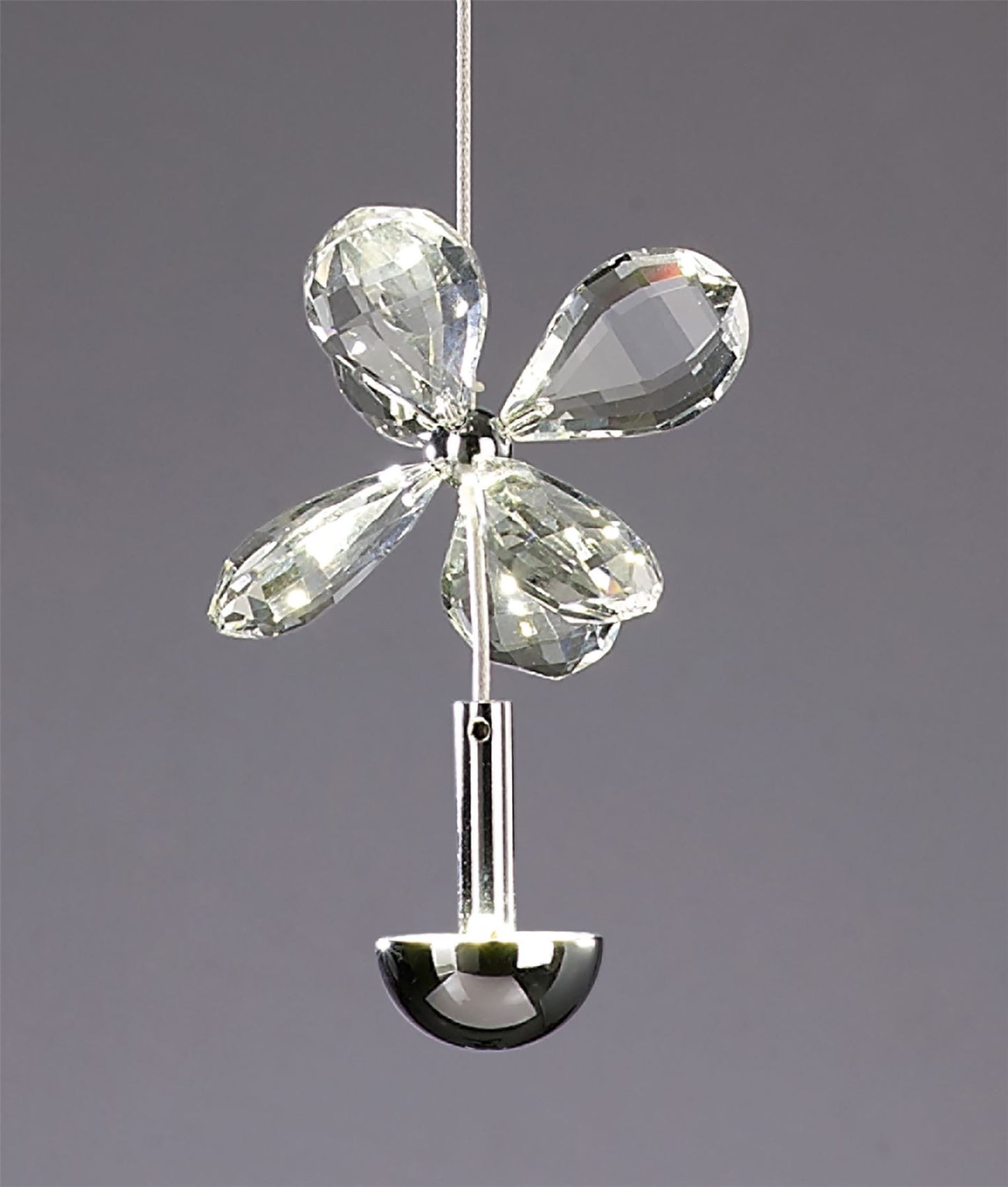 Diyas Aviva 12cm 1 Light 4000K LED Polished Chrome/Crystal Ceiling Pendant Light Fitting