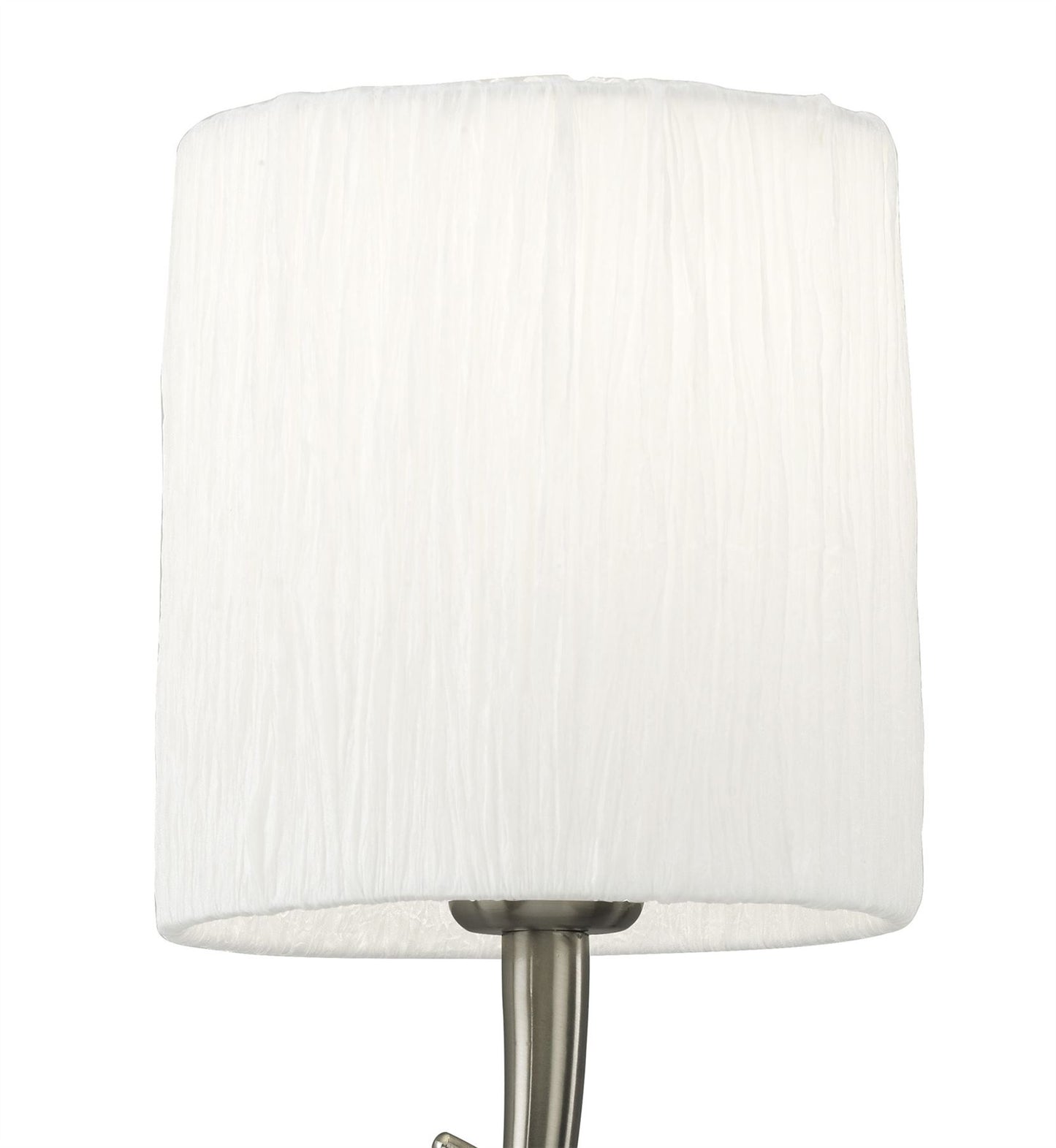 Mantra Lua Wall Light Switched 1 Light E27, Satin Nickel with White Shade