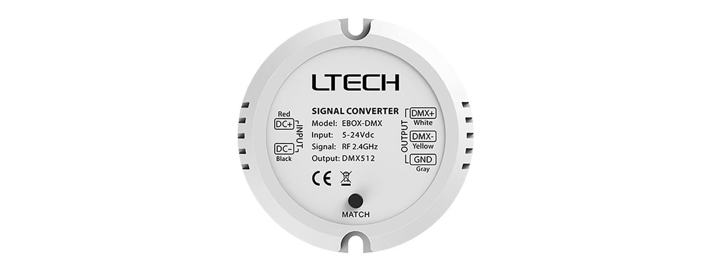 LTECH Signal Converter RF2.4GHz CCT Touch Panel, PWM Dimming Power output, Brightnes/Scene mode/Short keys, 12-24Vdc I/P, 192W Max,4A×2CH, Single/Multi Mode support. Controllers