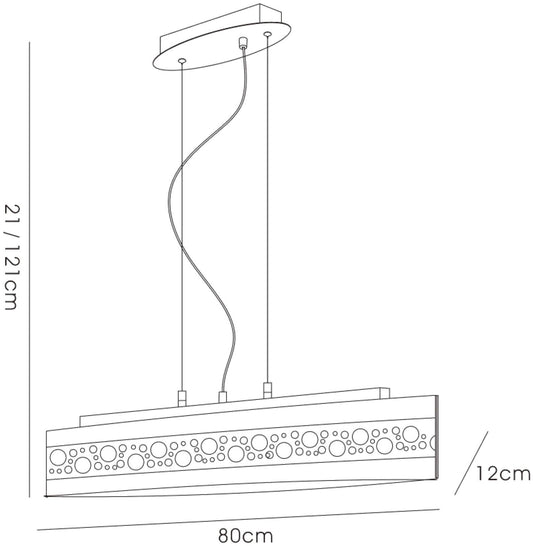 Diyas Cosmic Linear Bar 5 Light G9 Polished Chrome/Glass/Crystal Ceiling Pendant Light Fitting
