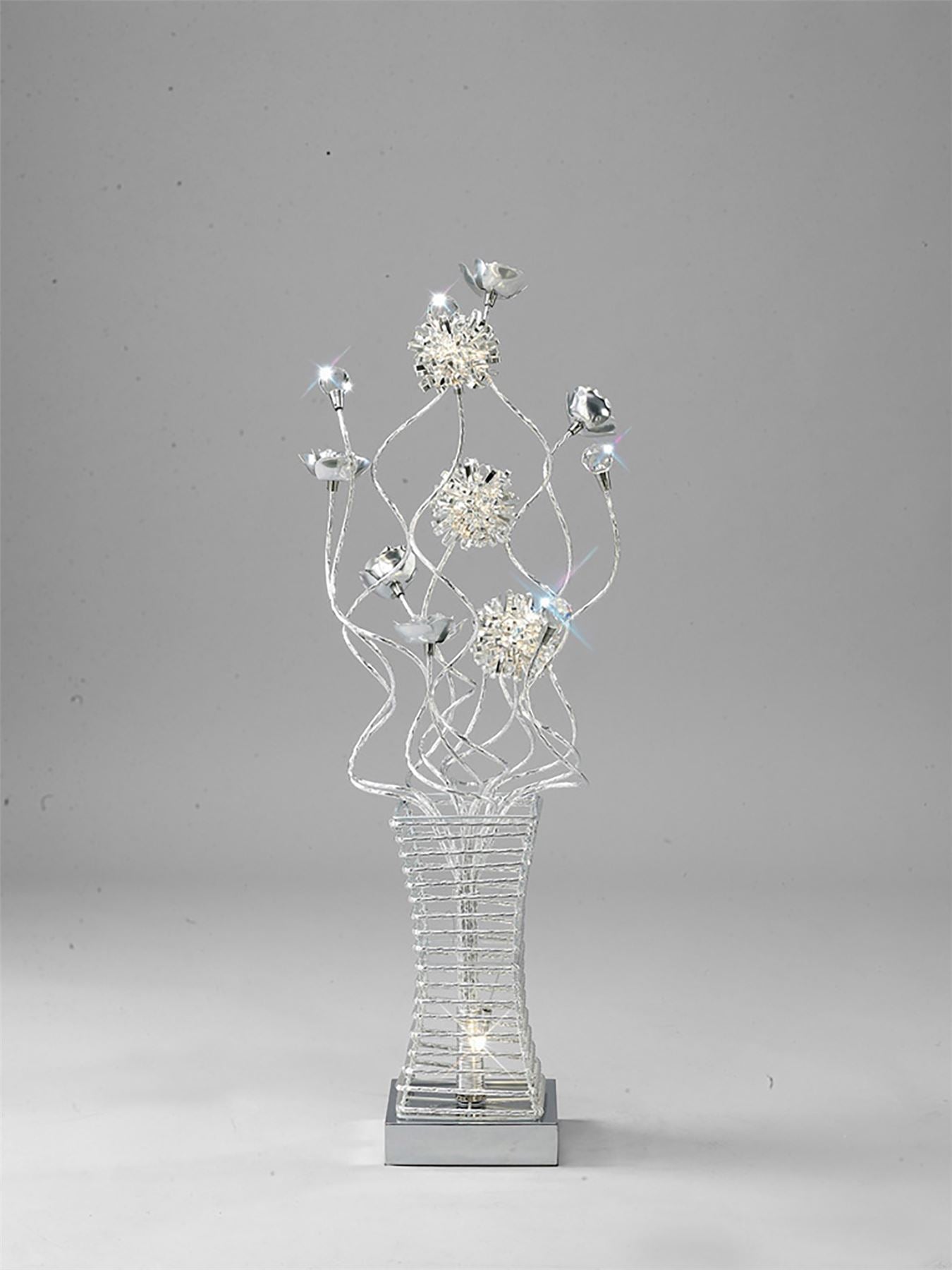 Diyas Home Majella Aluminium (DH) Majella Crystal Table Lamp 4 Light G4 Polished Chrome/Silver, NOT LED/CFL Compatible