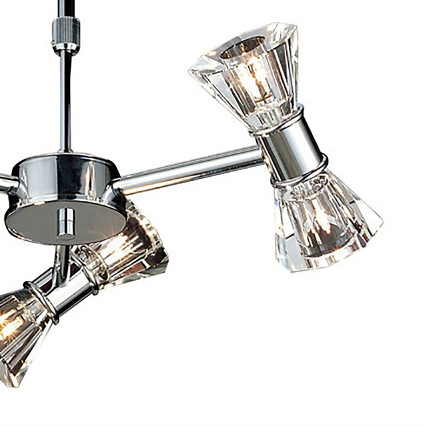 Diyas Elisa 42cm Round 6 Light G4 Polished Chrome, NOT LED/CFL Compatible Ceiling Pendant Light Fitting