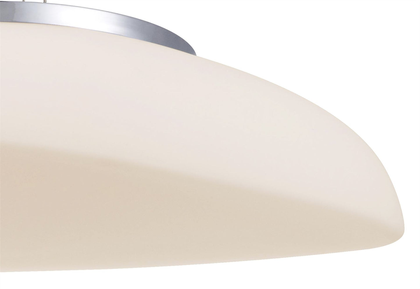 Mantra M4891 Opal Oval Pendant 4 Light E27, Polished Chrome/Frosted White Glass