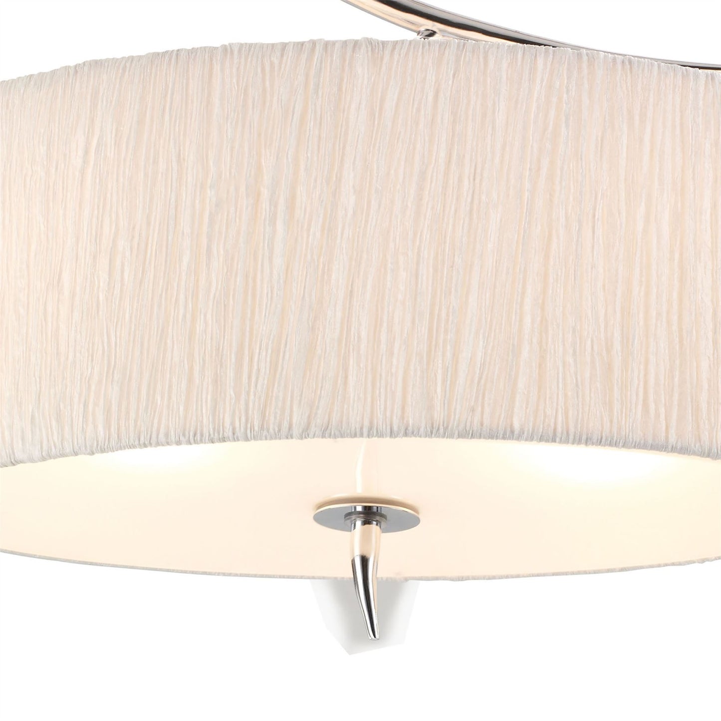 Mantra M1132 Eve Semi Ceiling 2 Light E27, Polished Chrome with White Oval Shade