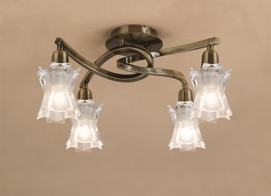 Mantra Alaska GU10 40cm Ceiling 4 Light L1/SGU10, Antique Brass, CFL Lamps INCLUDED