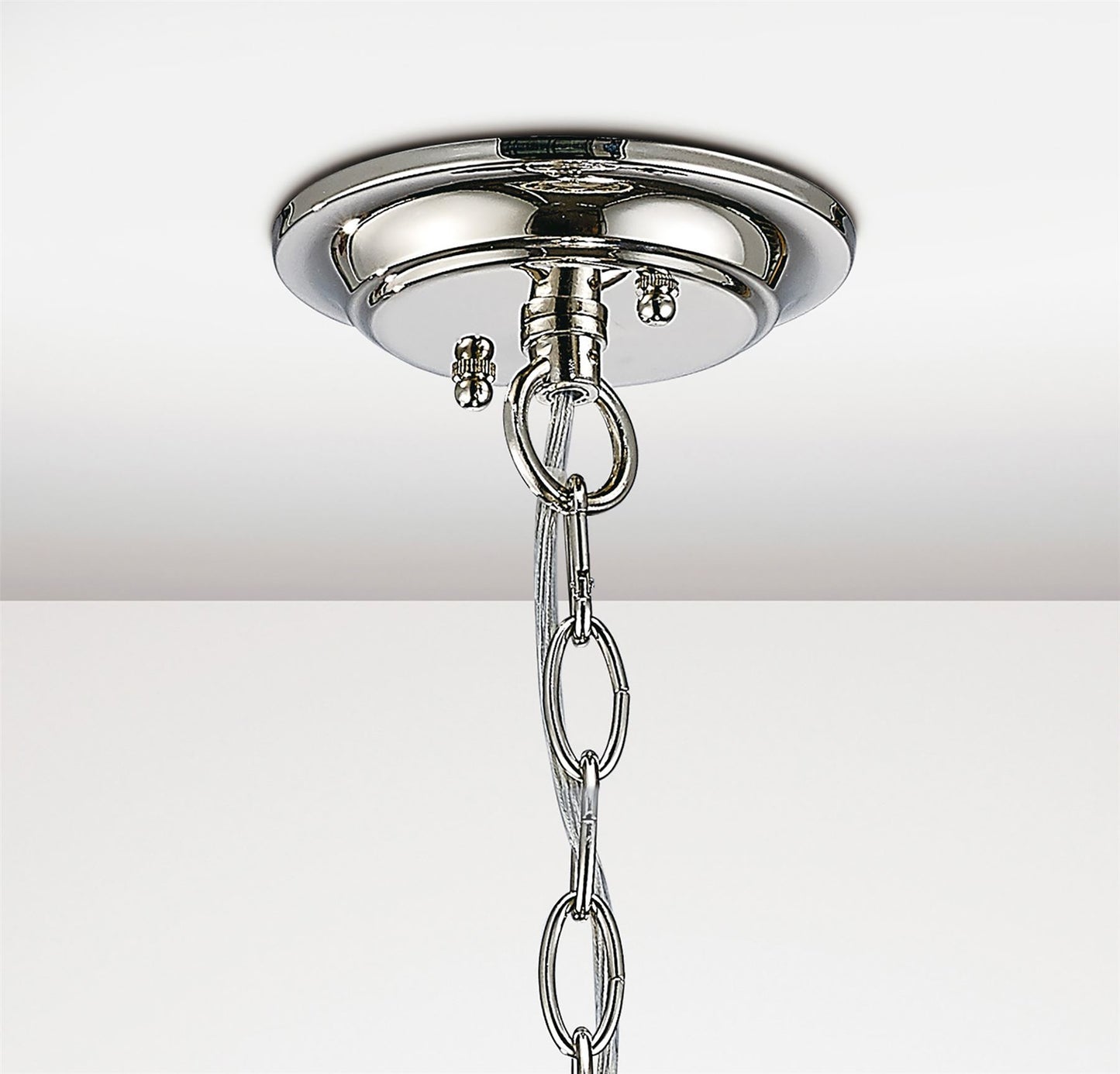 Diyas Adina 4 Light E14 Polished Nickel/Crystal Ceiling Pendant Light Fitting
