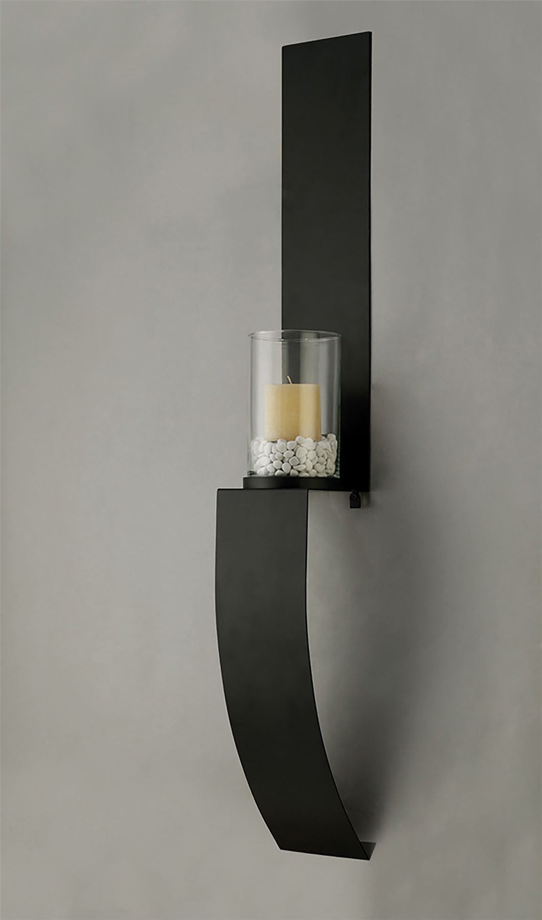 Diyas Home (DH) Lirio Wall Light Mounted Candle Holder 107cm Black/Clear Glass