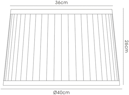 Diyas Willow Fabric Shade White 360/400mm x 260mm