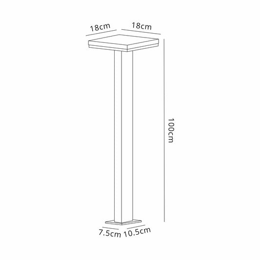Mantra Fusion Tignes Pillar Lamp, 10W LED, 3000K, 700lm, IP54, Anthracite, 3yrs Warranty
